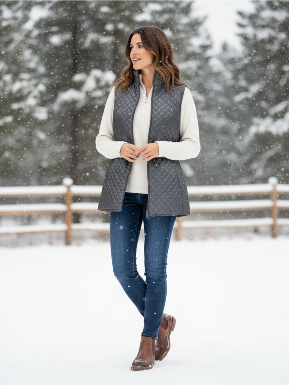 No Brand Label Long Reversible 2-way Zip Mock or Flat Laid Collar Vest Size L